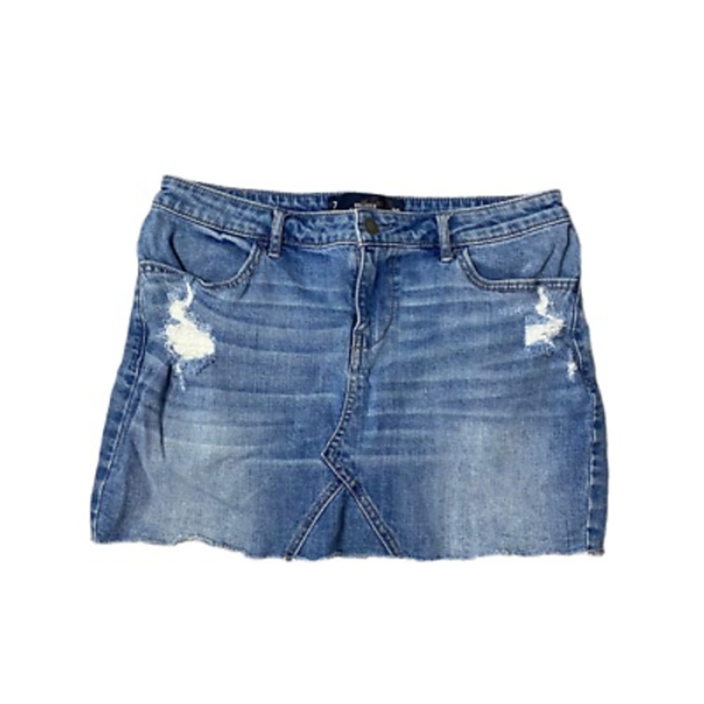 Hollister California Y2K Women's Blue Denim 5 Pocket Mini Skirt Size 7  Festival
